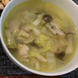 キャベツと椎茸の中華スープ